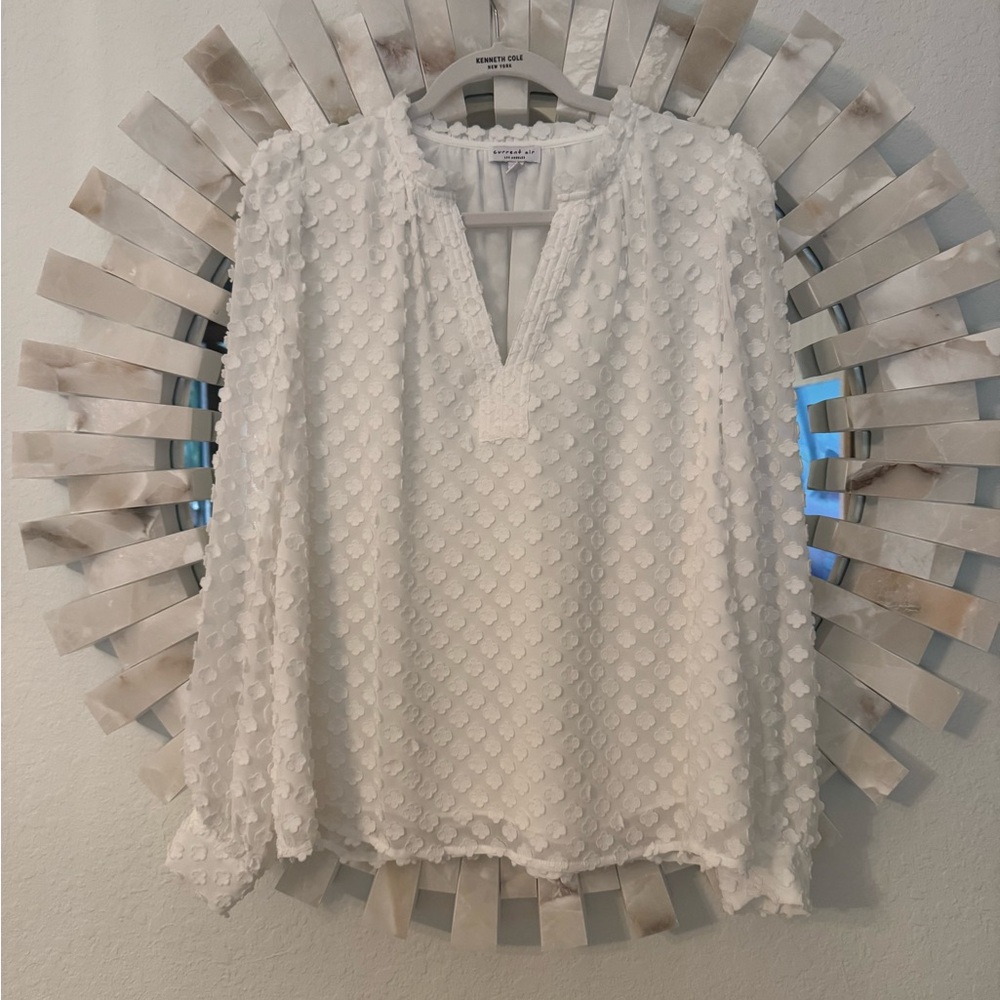 Current Air White Textured Women's Blouse size M